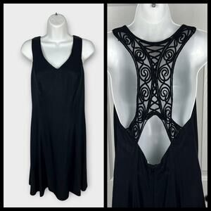 Vintage Rampage Fit & Flare Mini Dress Cutout 90s Y2K Formal Black Size 4 XS